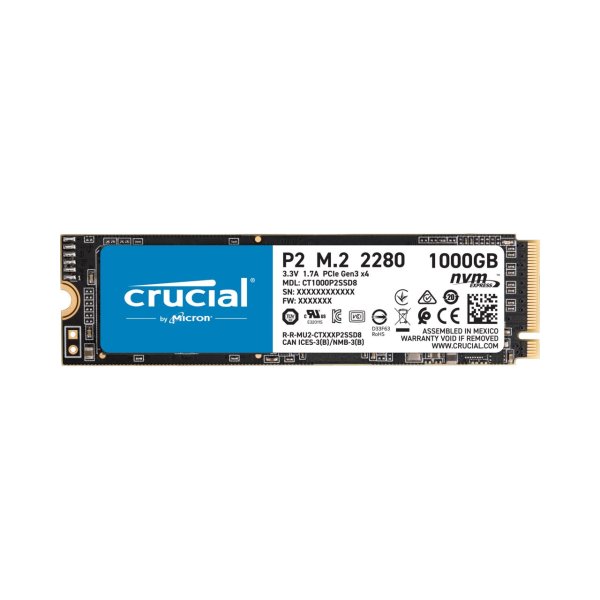 1TB Crucial P2 M.2 PCIe 3.0 x4 3D-NAND QLC