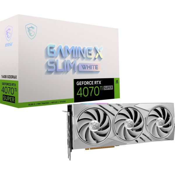 16GB MSI GeForce RTX 4070 Ti SUPER Gaming X Slim White