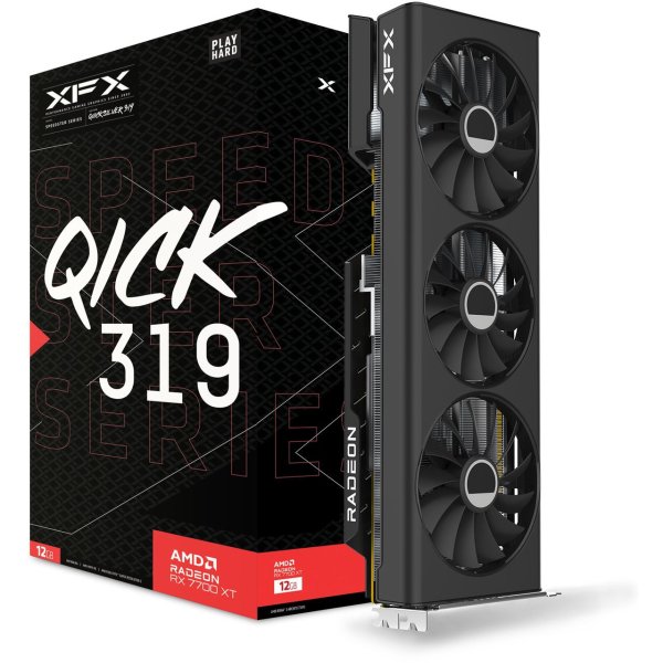 12GB XFX Radeon RX 7700 XT QICK319 Black Gaming